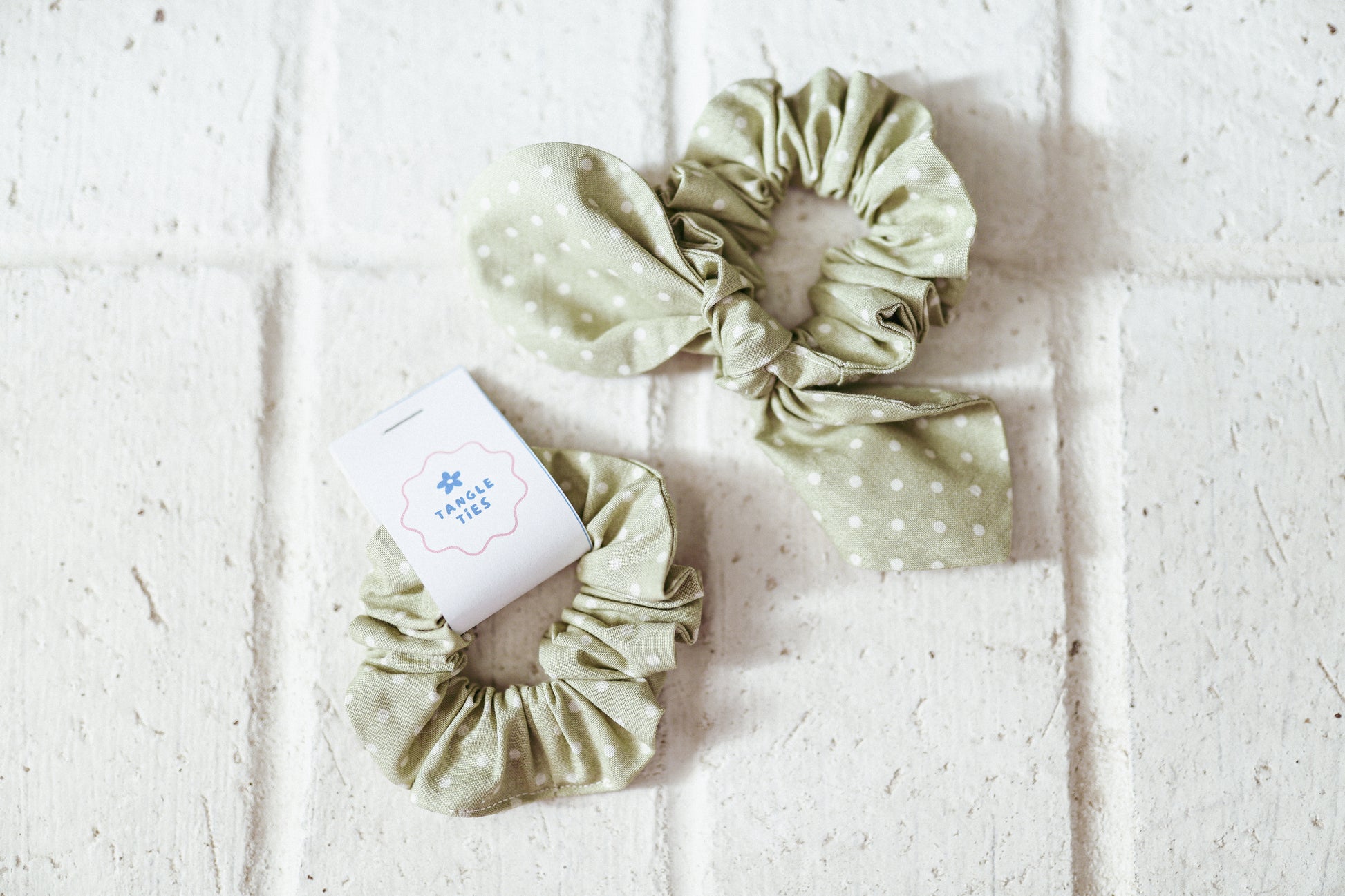 sage green polka dot